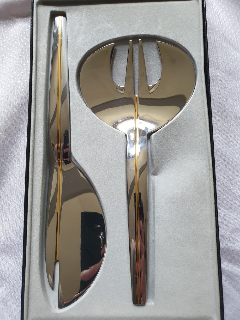 WMF Maxim's de Paris Rue Royale Fish Servers Set 2pc Gold Accent Vintage